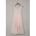 thumbnail image 1 of ABPHQTO Vestido midi de cintura alta sin mangas fruncido con fruncido albaricoque para mujer, 1 of 5