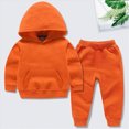 thumbnail image 2 of Gibobby Toddler Kids Boys Girls 6 12 18 Months 2T 3T 4T 5T 6T 7T Winter Long Sleeve Cartoon Prints Fleece Tops Pants 2PCS Outfits Clothes Set fall boy clothes(2-3 Years,Orange), 2 of 4