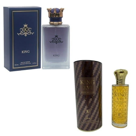 King Collection for Men – Set of 2 Eau de Toilette Sprays (King & King XVI) – 3.4 FL Oz | 100 ml Each – Long-Lasting, Luxurious & Masculine Fragrance Gift Set