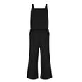thumbnail image 5 of Nrmvnmi Women's Summer 2 Piece Linen Outfits Crew Neck Tank Top Cropped Wide Leg Pants Lounge Sets 2024 Fashion Tracksuit Mothers day Gifts for Wife, 5 of 6