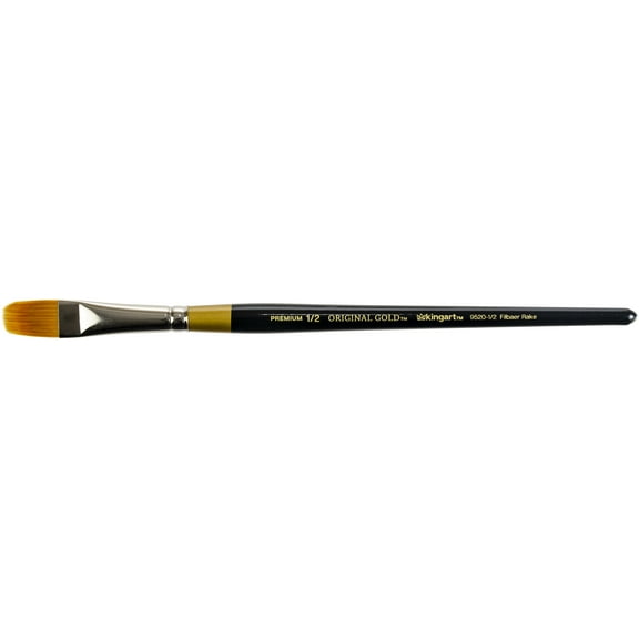 KINGART™ Original Gold 9520 Series, Golden Taklon Filbert Rake, Size 1/2