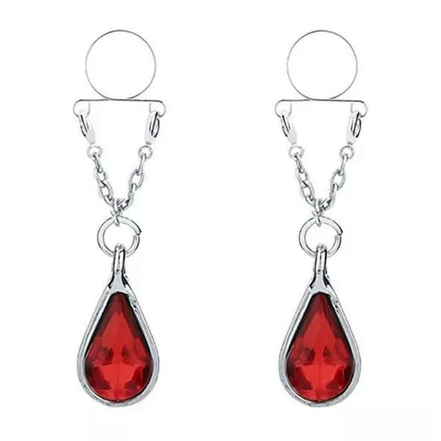 CUITING 2X Sexy Adjustable Nipple Rings Non-Piercing Clip On Dangle Fake Nipplerings-08