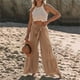 thumbnail image 1 of WILLBEST Pantalones Casuales para Mujer, Pantalones Palazzo Acampanados de Cintura Alta de Verano para Mujer, Pantalones de Playa, Pantalones Largos para Mayor Comodidad y Estilo. Extra Grande, 1 of 7