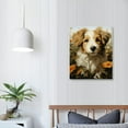thumbnail image 3 of GOSMITH Canvas Wall Art Decor for Living Room, Colorful Cute Dog Animal Flower Room Decor Paintings for Bathroom Bedroom Canvas Prints Home Kitchen Decor 20x16/16x12", 3 of 4