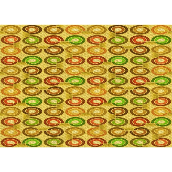 Ahgly Company Indoor Rectangle Patterned Rubber Ducky Yellow Area Rugs, 8' x 12'