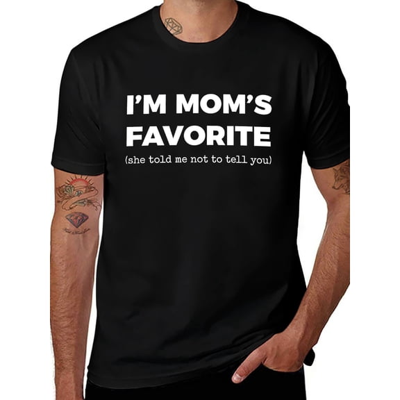Funny Moms Favorite T-Shirt,
Im Moms Favorite She Told Me Not To Tell You
Graphic Tee for Son Daughter Family Gift