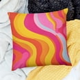 thumbnail image 2 of Shiartex Retro 70s Pink and Orange Swirls Throw Pillow Covers Cozy Aesthetic Throw Pillowcase Home Decorative Living Room Cushion Cover College Trendy Funky Dormitory for Bed Couch Sofa, 2 of 5