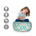 thumbnail image 2 of Shabby Flora Storage Toy Bag Chair, Circular Pattern with Flower Motifs Blossoming Spring Nature, Stuffed Animal Organizer Washable Bag, Large Size, Apple Green Pale Blue, by Ambesonne, 2 of 3