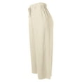 thumbnail image 2 of Ma Croix Womens Everyday Linen Pants Capri Casual Wide Leg Loose FIt High Waist Crop Trousers, 2 of 5