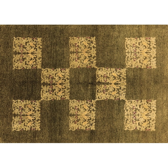 Ahgly Company Indoor Rectangle Oriental Brown Industrial Area Rugs, 8' x 12'
