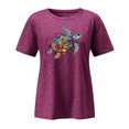thumbnail image 3 of Graphic Tennis Tees for Women T-Shirts Sea Turtle Shirt For Women Life Graphic Tee for Everyday Casual Comfort on Spring Autumn Seasons Purple S, 3 of 3