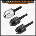 thumbnail image 3 of Uxcell 3pcs Keyless Drill Chuck Set 1/4" Chuck Conversion Adapter 0.3-8.0 mm, 3 of 7