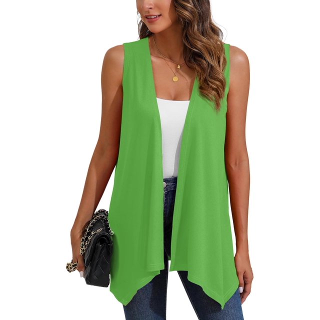 Ylhystrical Women's Lightweight Open Front Cardigans Sleeveless Casual Soft Drape Spring Summer Fall Cardigan S-3XL