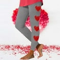 thumbnail image 2 of DDAPJ pyju Valentines Day Leggings for Women, Cute Heart Print Casual Tights High Waisted Stretch Running Yoga Pants Casual Milk Silk Legging Gray XL, 2 of 5