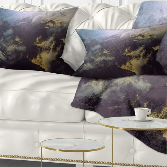Designart Mountain Above the Clouds View - Landscape Printed Throw Pillow - 12x20