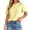 Yellow, variant on Women's Sweet Flared Ruffle Short Sleeve Top Ladies Casual Solid Plain Crewneck T Shirt Summer Slim Fit Basic Short Sleeve Soft Comfy Everyday Wear Tee