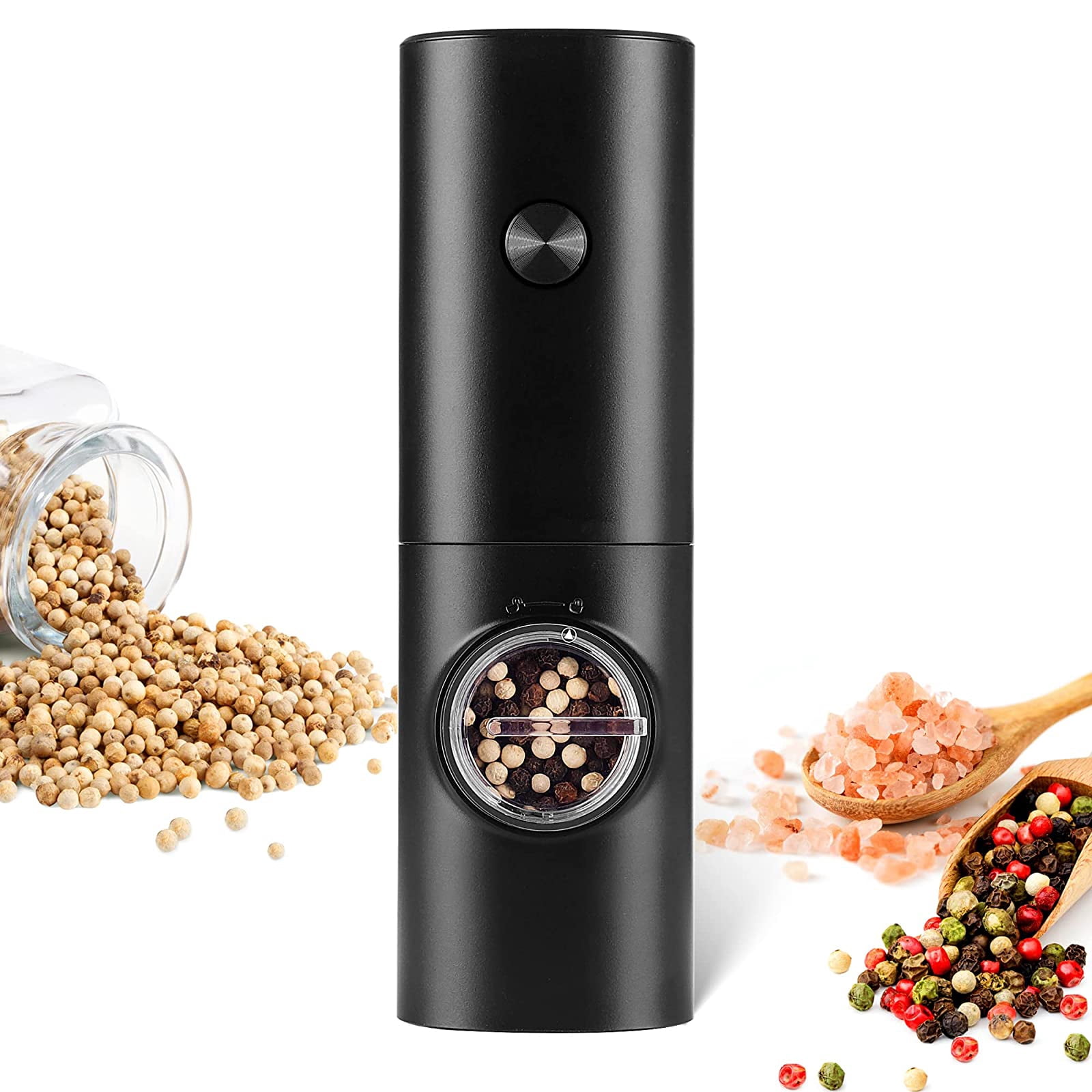 Sboly Electric Pepper Grinder Salt Mill, Adjustable Coarseness Automatic Pepper Mill with LED