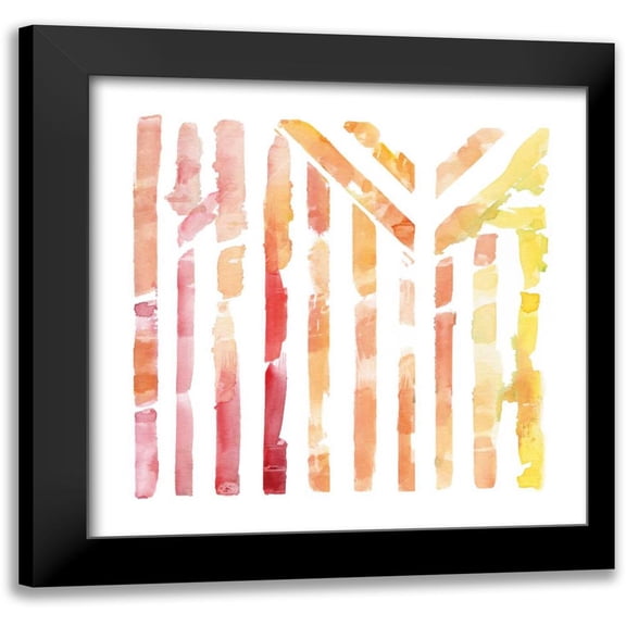 Nan 12x12 Black Modern Framed Museum Art Print Titled - Linear Kaleidoscope IV