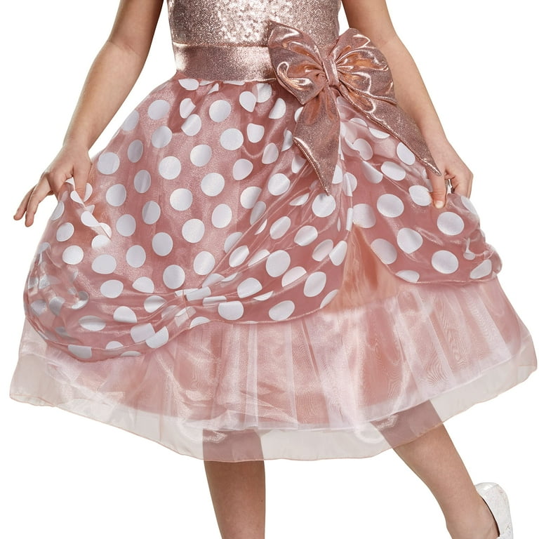 Girl's Rose Gold Minnie Mouse Deluxe Halloween Costume - Walmart.com
