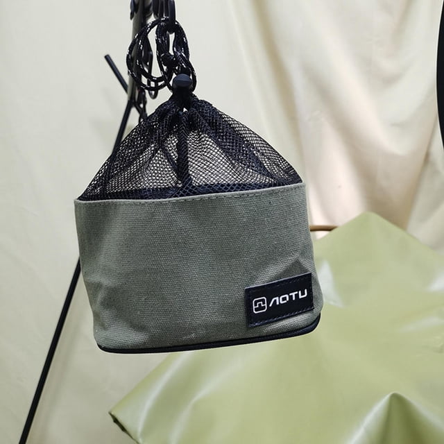 Bolsa de almacenamiento portátil para utensilios de cocina para acampar, organizador con cierre, soporte para cocinar al aire libre