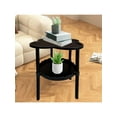 thumbnail image 4 of YFTDEF Small Coffee Table, Movable Bedside Table, Plastic Side Table, Double Layer Storage, 19.29x14.96 Inch, Flexible for Living Room and Bedroom Storage, Black, 4 of 6