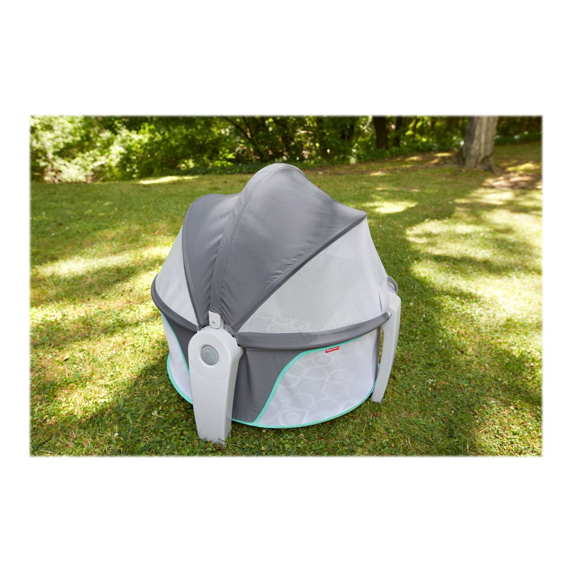 Fisher Price On the Go Baby Dome Playpen foldable gray canopy Walmart