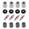 thumbnail image 1 of 4 juegos de sensor de presión de neumáticos de coche TPMS Kit de servicio con junta de tapa de válvula de tuerca JShteea Accesorios para autos y motos, 1 of 4