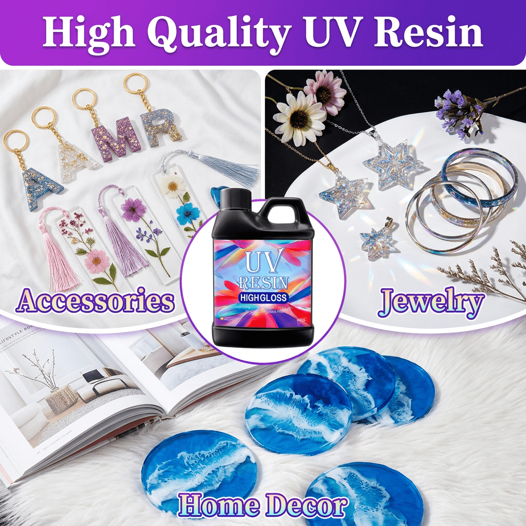 UV Resin Quick Drying 780g, Hard Clear UV Resin Kit, DIY Jewelry Making Adhesive For Pendants Earrings Bracelets Craft