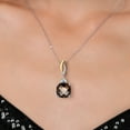 thumbnail image 3 of Gem Stone King 925 Silver and 10K Yellow Gold Brown Smoky Quartz and White Moissanite Pendant Necklace for Women | 6.33 Cttw | Gemstone Birthstone | Cushion Checkerboard 12MM | With 18 inch Chain, 3 of 7
