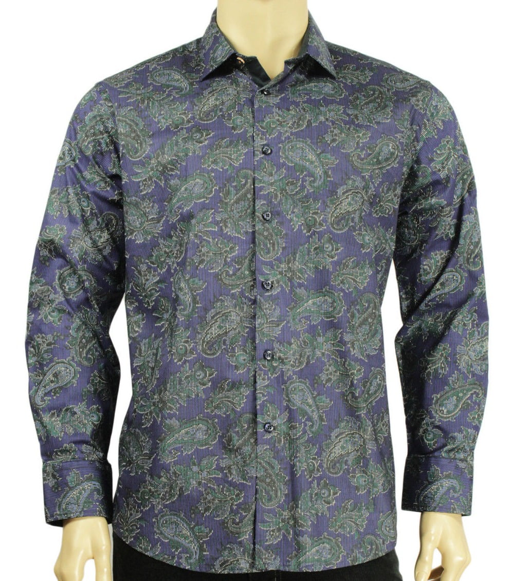 Tallia Tallia NEW Blue Paisley Print Mens Size Medium M Button Down