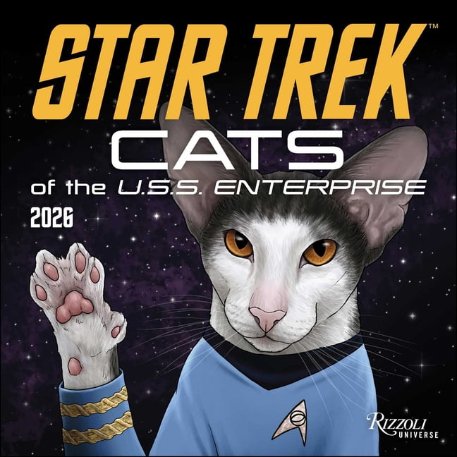 Star Trek: Cats 2026 Wall Calendar, (Paperback)