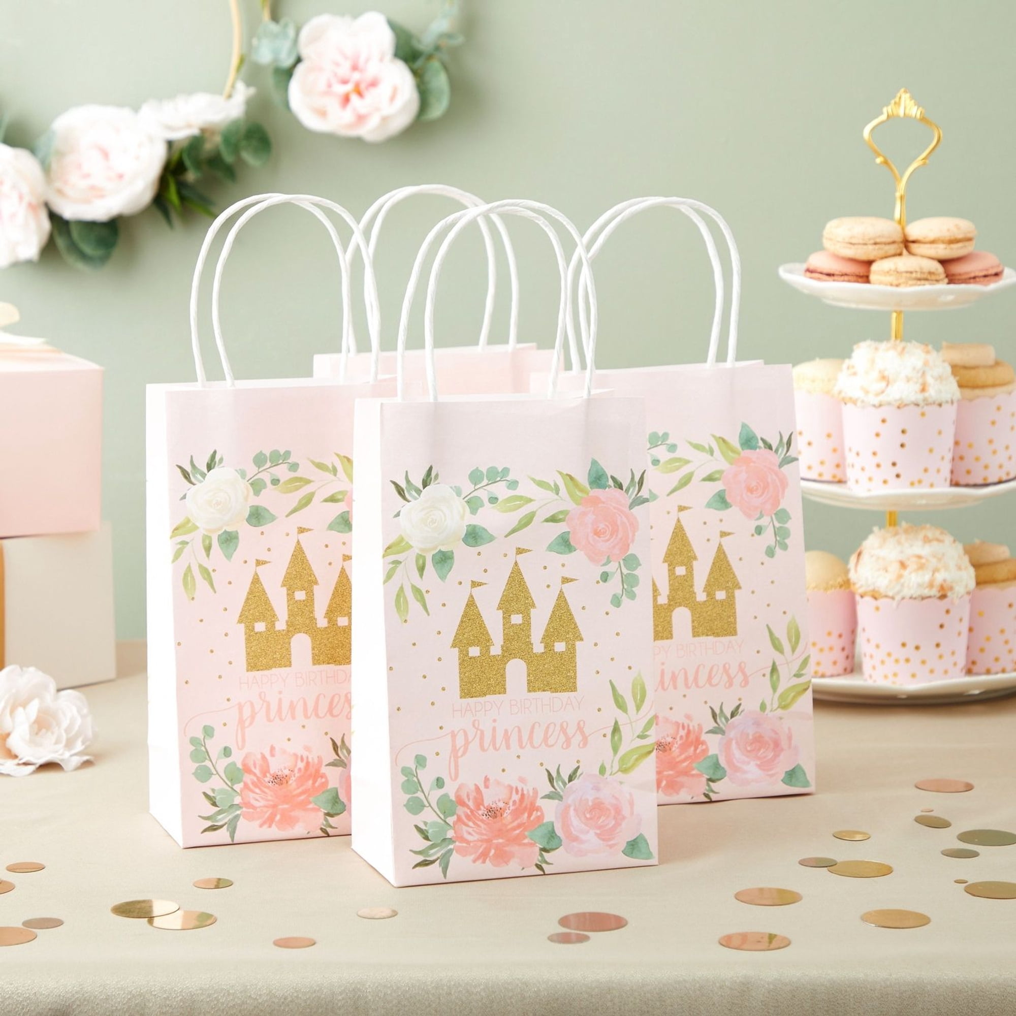 GOOHOCHY Pinke Goodie Bags – Karussell-Design, Ca. 28x28x34 Cm, Für Prinzessinnen-Partys & Hochzeiten