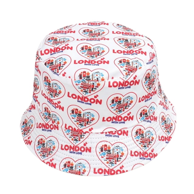Chapeau Bob pour Extérieur Léger Réglable Grand Bord Accessoire d'Été avec Design Imprimé Britannique pour Usage Quotidien Décontracté