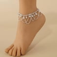 thumbnail image 4 of SmartBy Women Anklet Bell Decor Adjustable Design Double-Layer Ankle Chain Sophisticated Ankle Accessory Jewelry Gift, 4 of 7