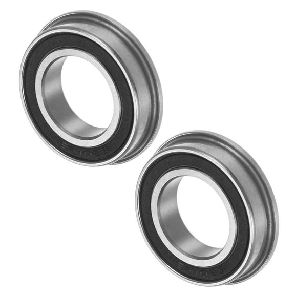 Uxcell 2-Pack F6801-2RS Flanged Ball Bearing, 12x21x5mm Rubber Sealed Chrome Steel for Wheelbarrow