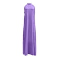 thumbnail image 7 of Smsaxvxz Summer Dresses for Women Fashion Solid Crew Neck Sleeveless Casual Loose Ice Silk Crinkle Flared Maxi Dress Purple M, 7 of 7