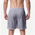 thumbnail image 7 of Fabrcox Basketball Shorts Men Mesh Quick Dry Mens Casual Shorts Lightweight Elastic Waist Summer Outdoor Workout Mens Gym Shorts with Pockets Gray XXXL, 7 of 7