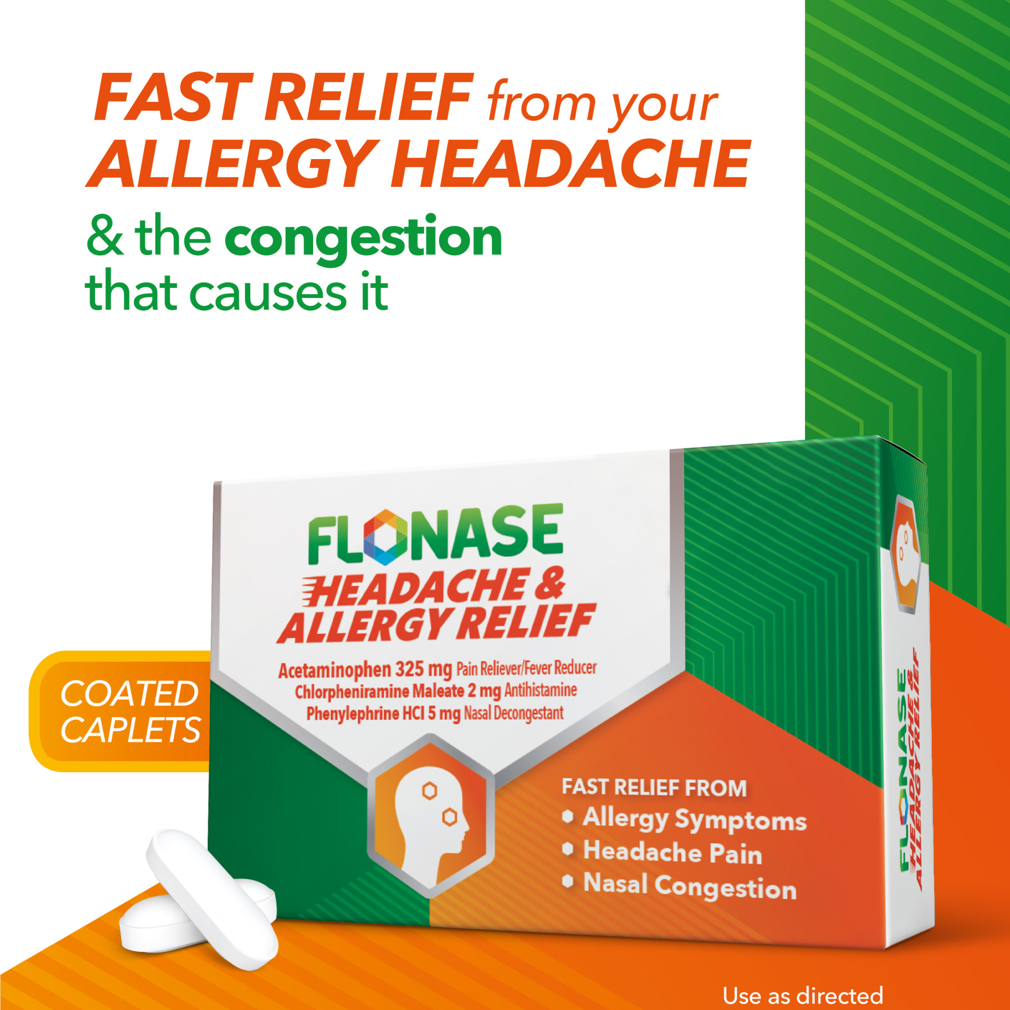 Flonase Headache and Allergy Relief Pills, 48 Caplets - image 3 of 11