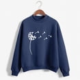 thumbnail image 2 of CEHVOM Femmes Mode Décontractée Imprimé Col Rond Ample Manches Longues Hauts Courts Blouse Chandails Sans Capuche Liquidation, 2 of 5