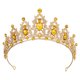 thumbnail image 1 of Mujeres Faux Crystal Queen Crowns Tiara, Princess Rhinestone Tiaras, Novia Boda Fiesta de cumpleaños Cosplay Accesorios para el cabello, Gold Tone Champagne, 1 of 7