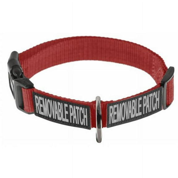 Dogline Omega Nylon Flat Collar   Built-in Hook & Loop Fastener