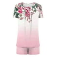 thumbnail image 6 of Summer Savings Clearance!Viikei Pj Sets for Woman,Women Casual Round Neck Print Short Sleeve Blouse Fashion Pants Pajamas Suit Watermelon Red XL, 6 of 6