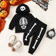 thumbnail image 6 of Tiijoy Boys Halloween Skeleton Outfits Cotton Long Sleeve Hoodie Pants Set, Sizes 6M-4T, 6 of 8