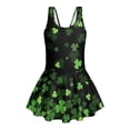 thumbnail image 6 of DISNIMO Saint Patrick Leaf Print Girls Swimsuits Kids Sleeveless Swimwear with Skirt Quick Dry U Neck Bathing Suit Hawaiian Summer Swim Dress, 6 of 8