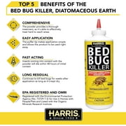 HARRIS Bed Bug Killer Diatomaceous Earth Powder - Insecticide - 1/2lb