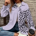 thumbnail image 4 of Herrnalise Jackets For Women Coat Leopard Printed Mid Length Jacket For Woman Shackets For Women 2024 fall Purple,XL, 4 of 7