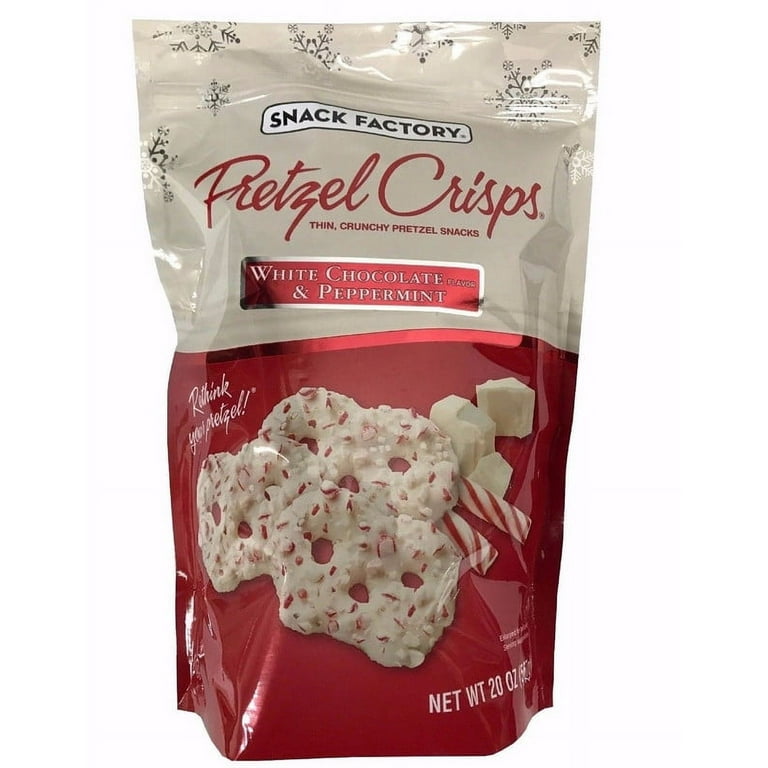 Snack Factory Thin Chocolate Covered Pretzel Crisps, White