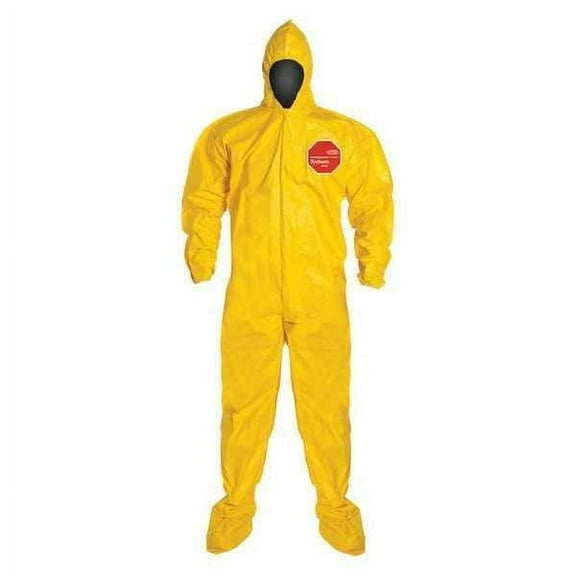 Dupont Coveralls,5XL,Ylw,Tychem 2000,PK12 QC122BYL5X001200