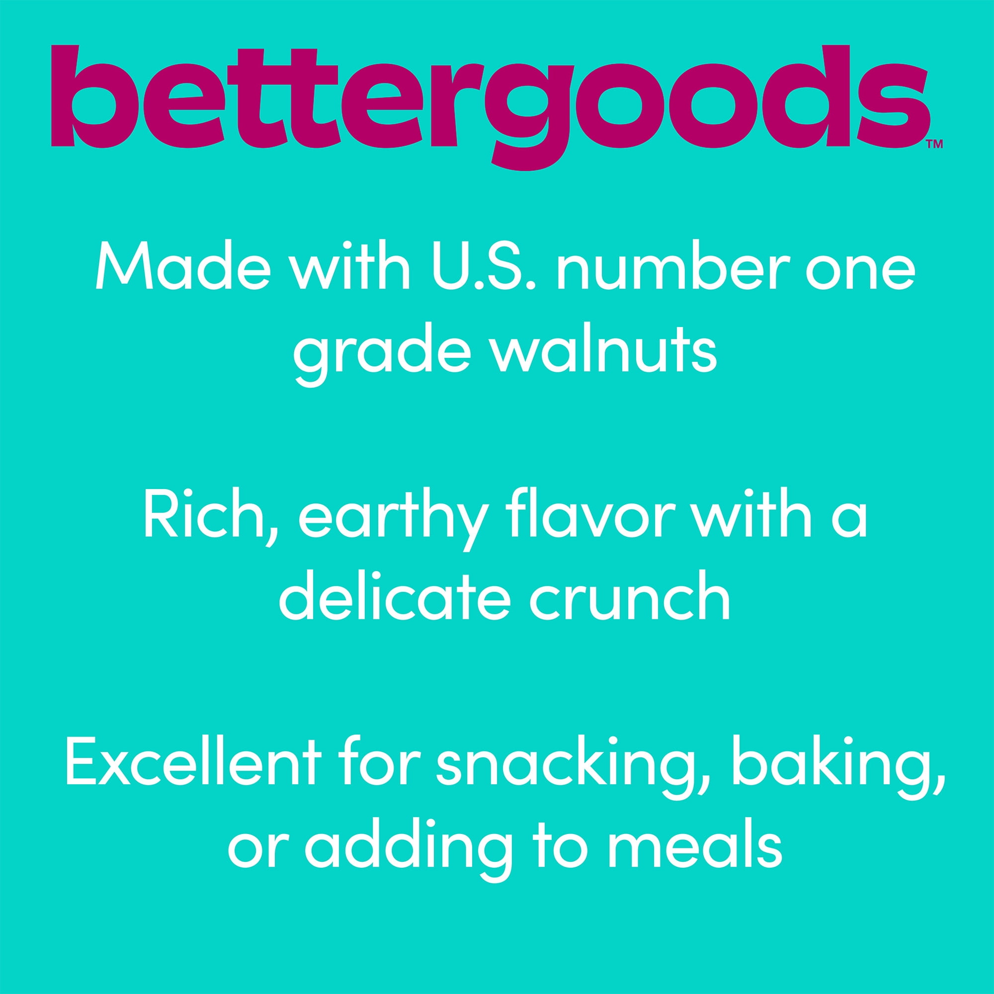 (3 pack) bettergoods Raw Walnut Halves and Pieces, 6.5 oz