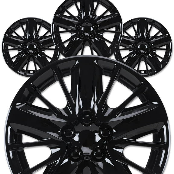 18" Hubcaps for 2014-2020 Chevy Impala Steel Wheels - Set of 4, Bolt-on Design, Black Lacquer Wheel Rim Covers, PP Material, 18-Inch Black Lacquer 4-Pack